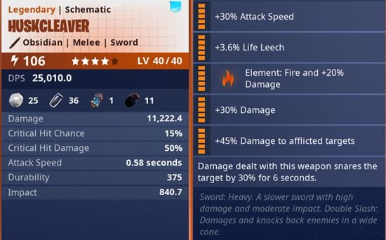 Huskcleaver 4 Stars Fire Maxed - 