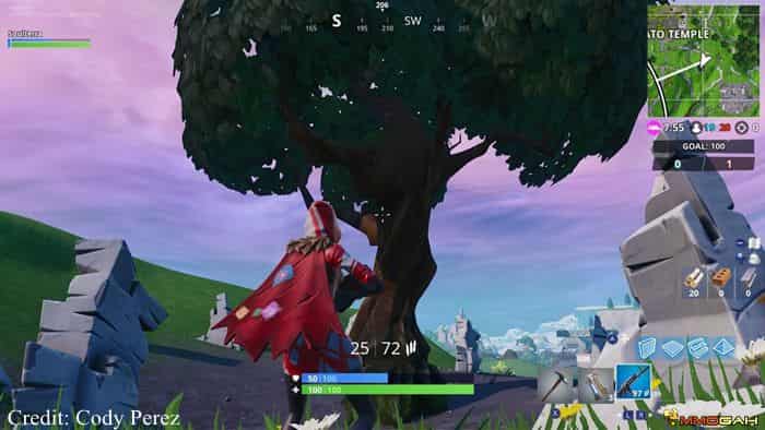 last but not least is the encircled tree location it s a tree that is surrounded by a circle of rocks thankfully there is only one tree that fits the - search where the stonehenge are looking fortnite