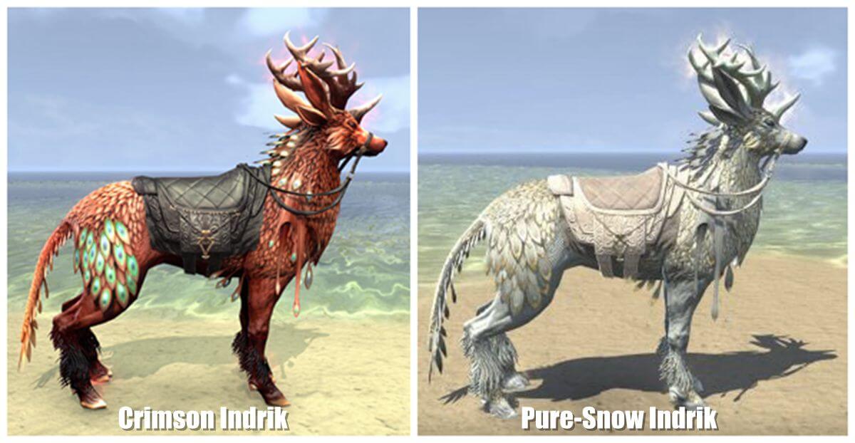 Crimson Indrik Mount and the Pure-Snow Indrik Mount