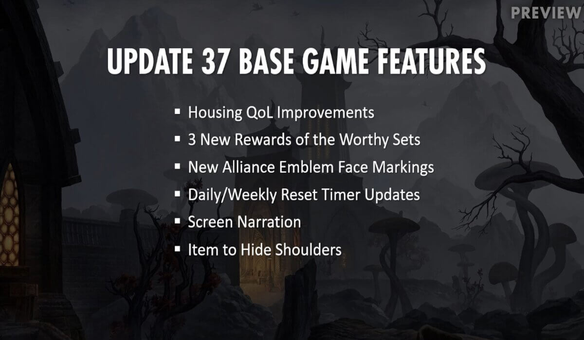 Some of the ESO Update 37 Features