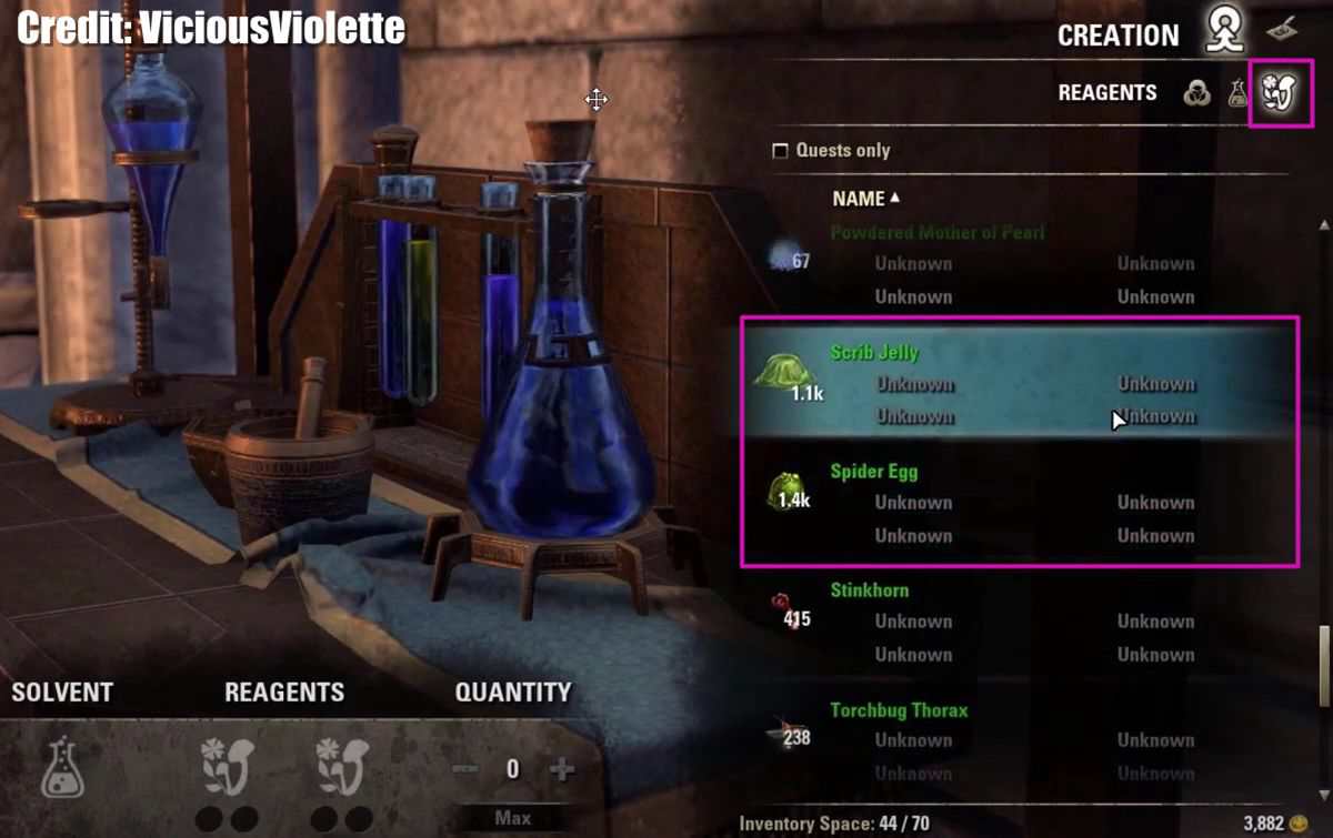 ESO Alchemy Power Leveling Guide p1 reagents