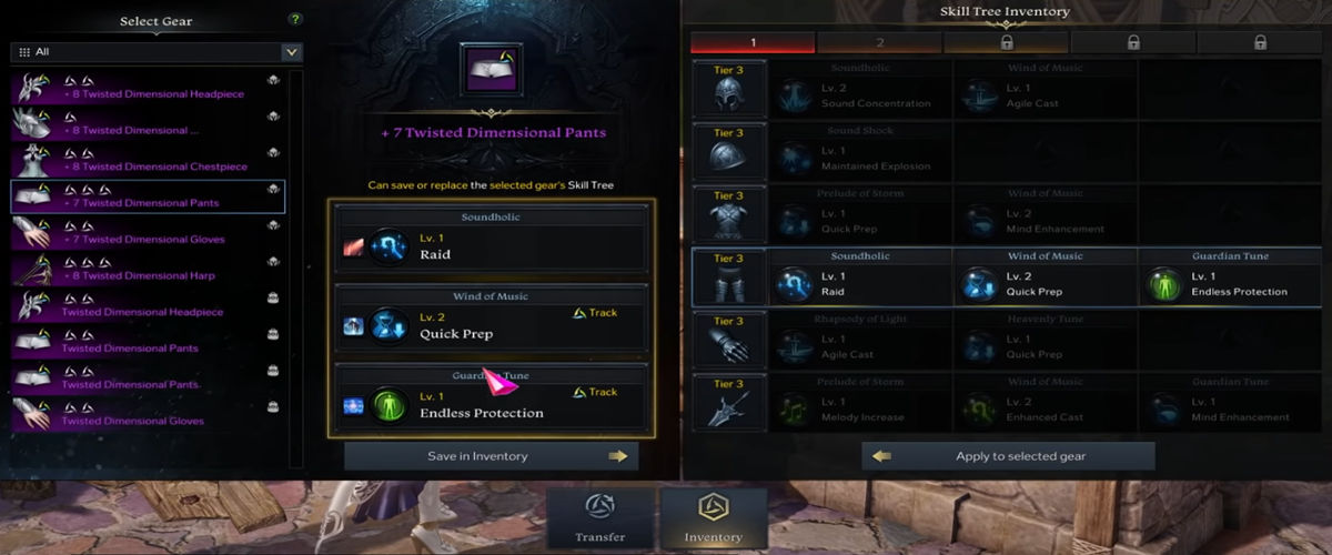 Lost Ark Save Tripods to the Same Gear Slot 