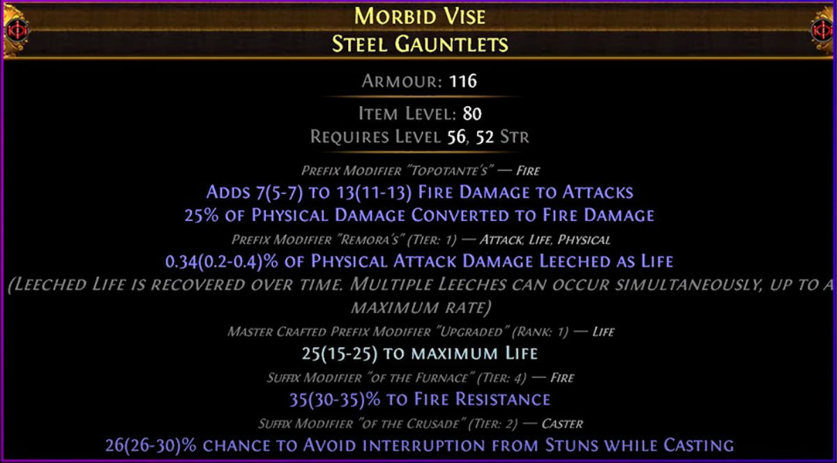 poe Craft 50% Fire Conversion Gloves step 3