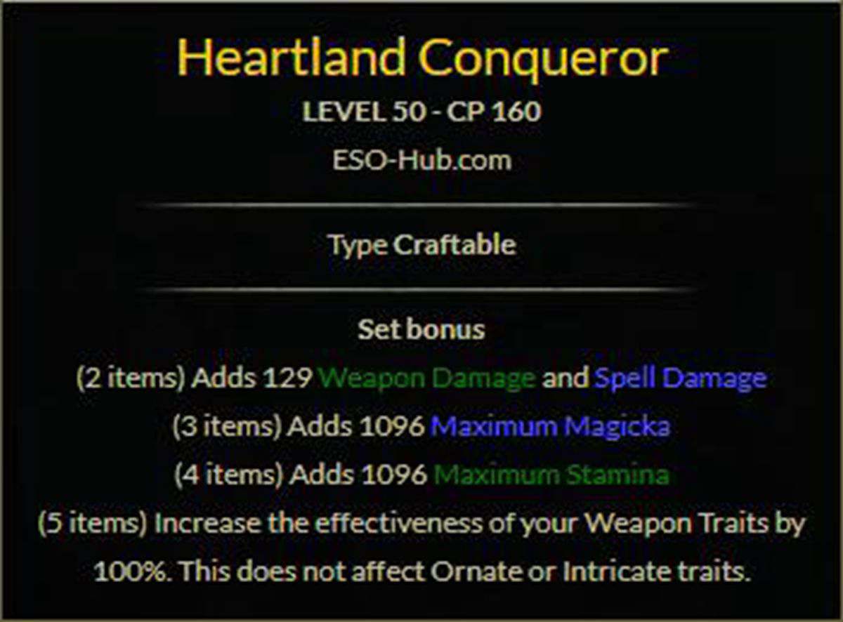 The 5 Best Crafted PvP Sets in ESO – Blackwood pic 11 Heartland Conqueror
