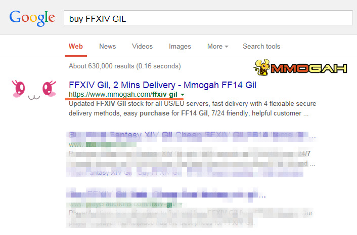  FFXIV Gil of Mmogah Searching Rank at Google Is No.1