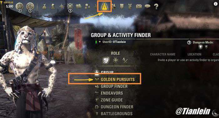 The Group and Activity Finder will have a gold color if a Golden Pursuit is active