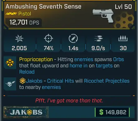 Ambushing Seventh Sense - Borderlands 4 Items