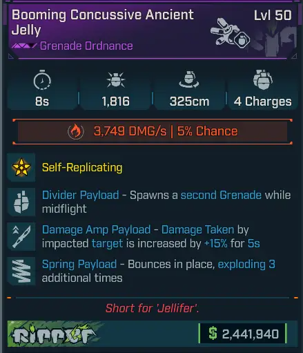 Booming Concussive Ancient Jelly - Borderlands 4 Items
