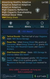 Absorbing Healthy Adaptive Adaptive Adaptive Adaptive Adaptive Adaptive High-Capacity Reflective High-CapacityOvershielding Medical Oscar Mike - Borderlands 4 Items