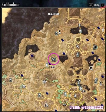 the location of Nugget of Aetheric Gold in ESO