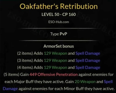 ESO pvp top 5 damage set oakfather's retribution
