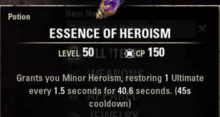 Best potions for eso pvp-Essence of Heroism