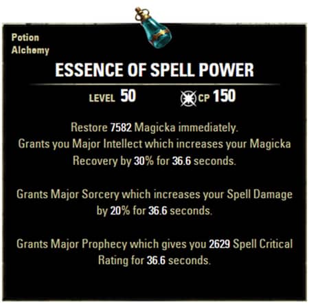 Best potions for eso pvp-Essence of Spell Power
