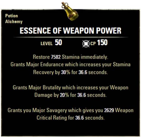 Best potions for eso pvp-Essence of Weapon Power