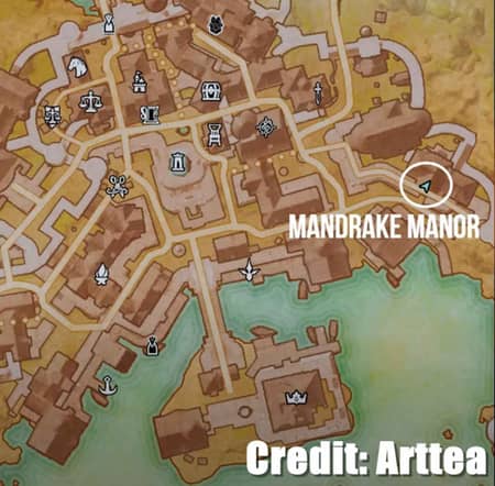 How to Make Gold in ESO High Isle - Mandrake Manor location