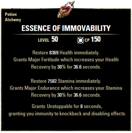 Best potions for eso pvp-Essence of Immovability