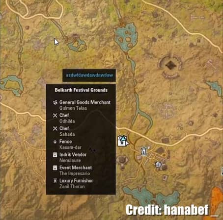 ESO Events 2022 Zeal of Zenithar Guide - Belkarth Festival Ground location