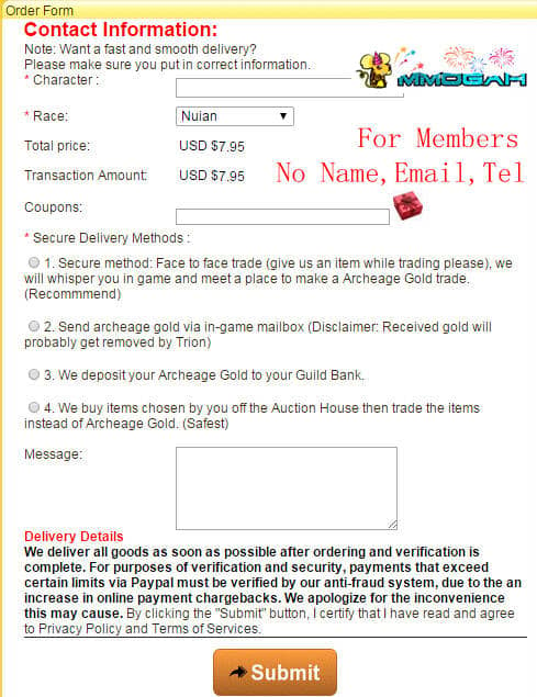 Purchase list at MmoGah for members