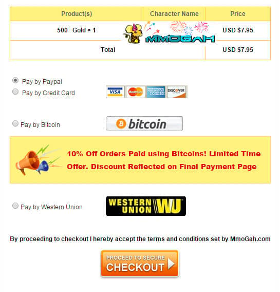 choose payment method at mmogah.com