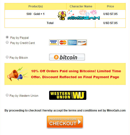 choose payment method at mmogah.com