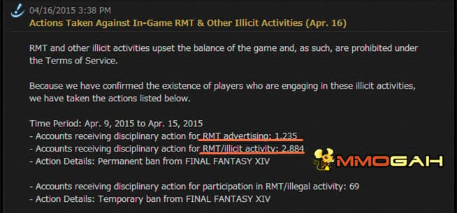 None of FFXIV Gil Buyers Gets Banned at Mmogah
