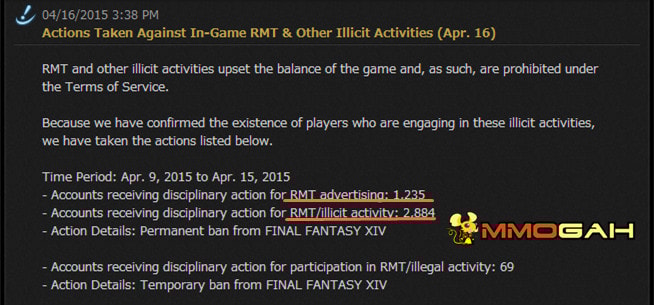 None of FFXIV Gil Buyers Gets Banned at Mmogah