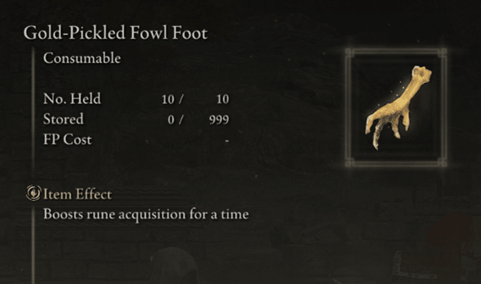 Gold-Pickled Fowled Foot