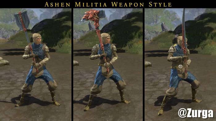 Ashen Militia Weapon style