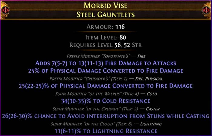 poe Craft 50% Fire Conversion Gloves step 6