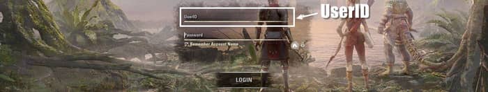 Find the UserID in the login screen of ESO