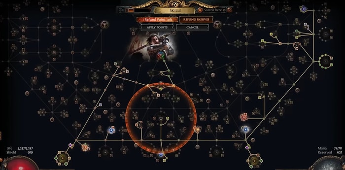 Flicker Strike Build skill tree