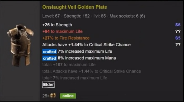 Fire Wild Strike Build Berserker Marauder rare body armour