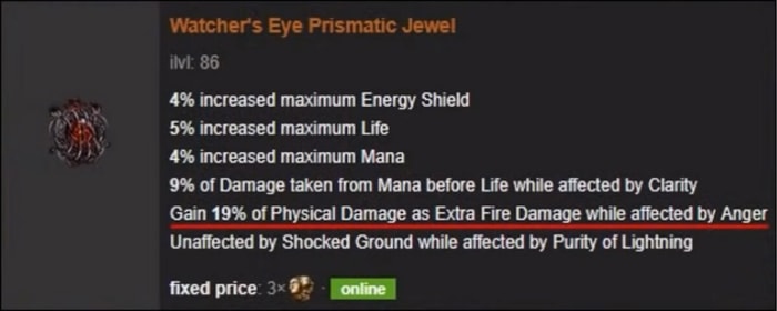 Fire Wild Strike Build Berserker Marauder watcher's eye