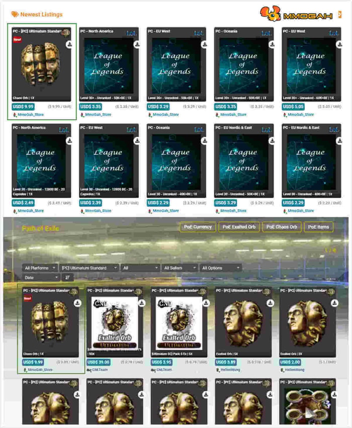 home page and game page