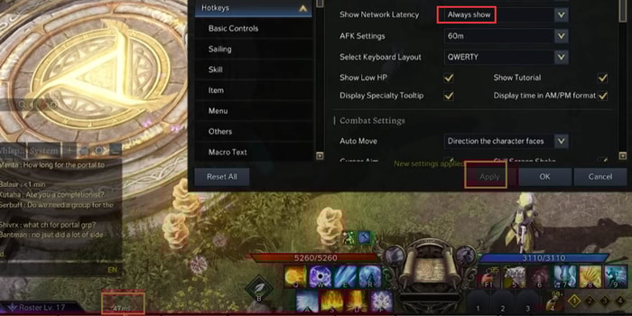 Lost Ark Always Show Network Latency