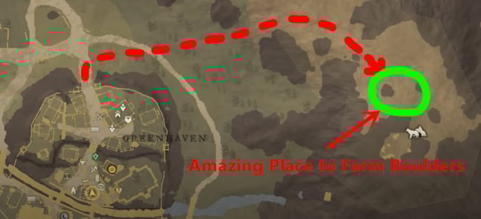 New World  Amazing Place to Farm Boulders