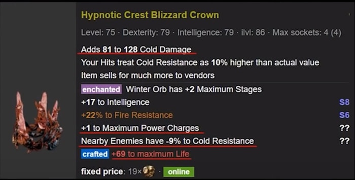 Winter Orb Build Occultist Witch helmet 3