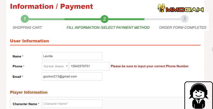 information payment at mmogah