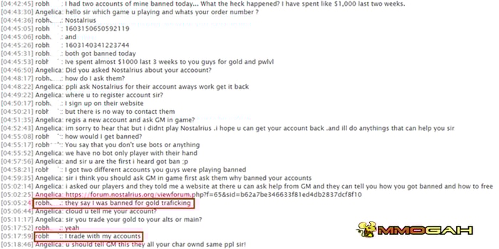 a conversation with one of our Nostalrius customers