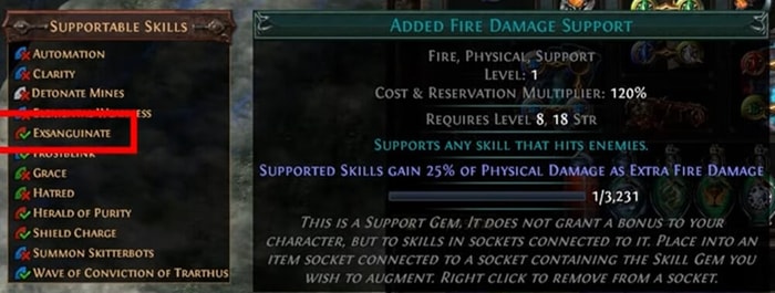 added fire damage poe 3.28