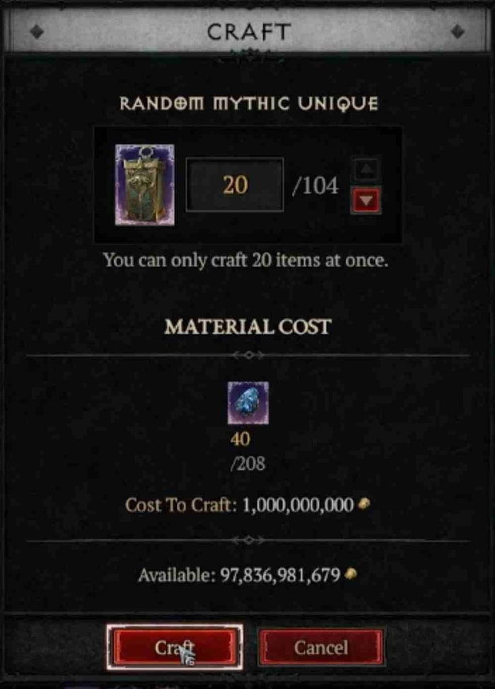 Craft Mythic