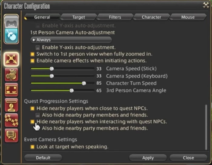 NPC Anti-Clutter Settings