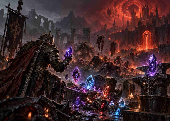 Armored adventurer with glowing shards, illustrated for a Diablo 4 Soul Splinter farming guide